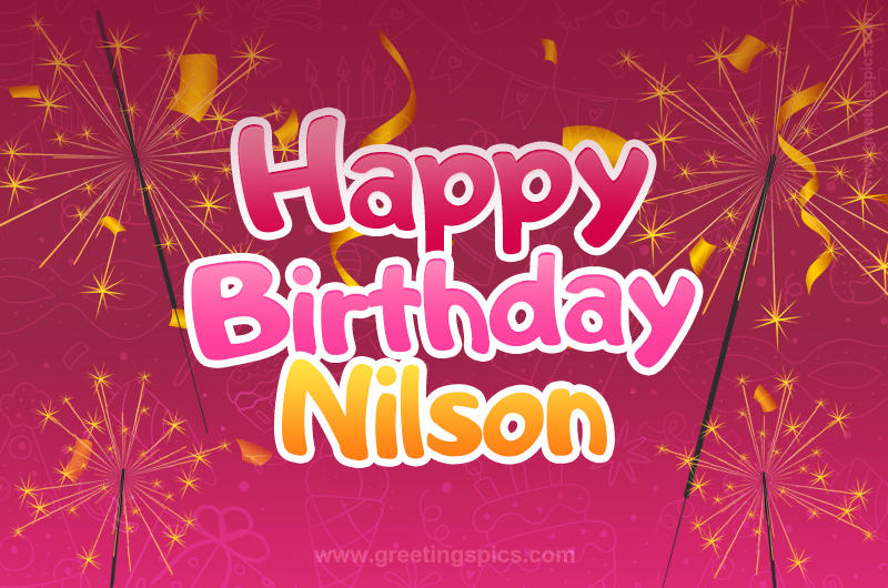 Happy Birthday Nilson Image with sparklers