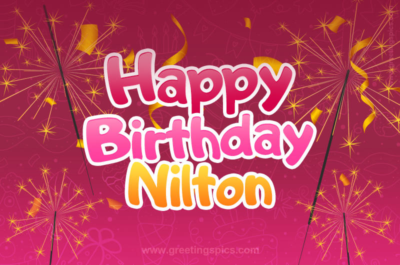 Happy Birthday Nilton Image with sparklers