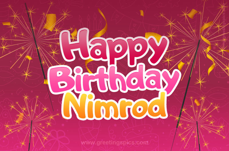 Happy Birthday Nimrod Image with sparklers