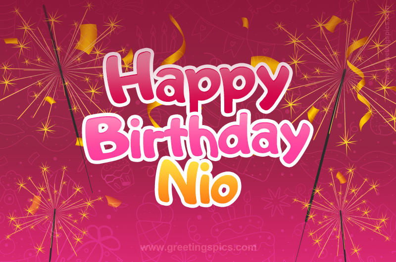 Happy Birthday Nio Image with sparklers