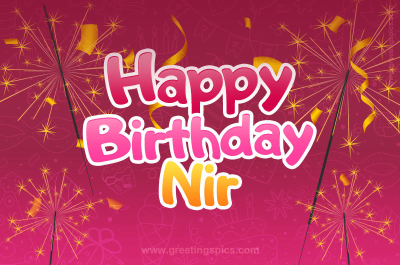 Happy Birthday Nir Image with sparklers