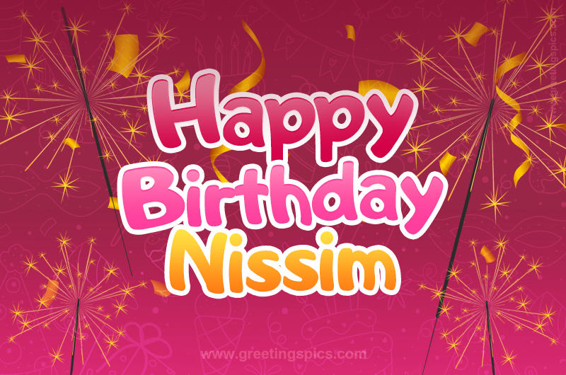 Happy Birthday Nissim Image with sparklers