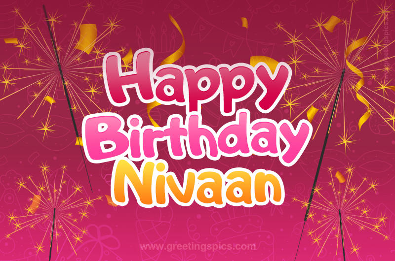 Happy Birthday Nivaan Image with sparklers