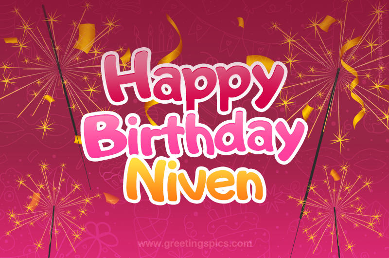 Happy Birthday Niven Image with sparklers