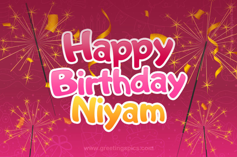 Happy Birthday Niyam Image with sparklers