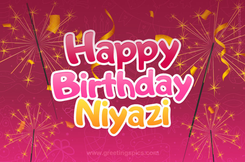 Happy Birthday Niyazi Image with sparklers