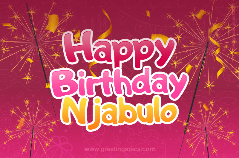 Happy Birthday Njabulo Image with sparklers