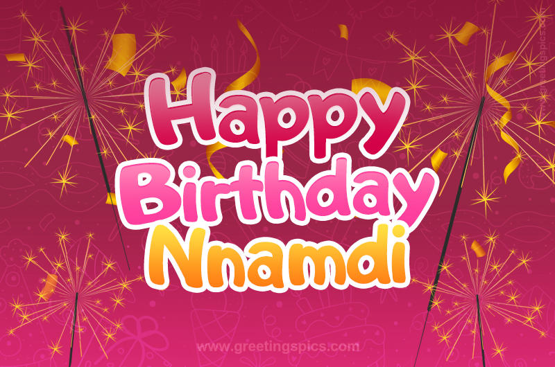 Happy Birthday Nnamdi Image with sparklers