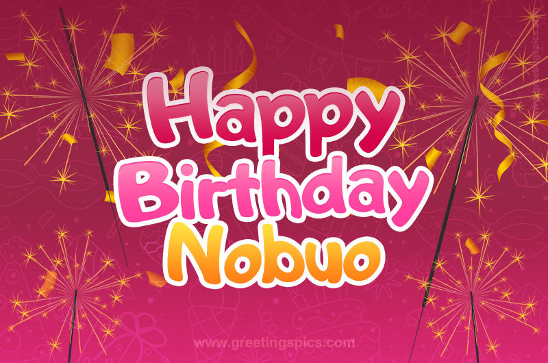 Happy Birthday Nobuo Image with sparklers