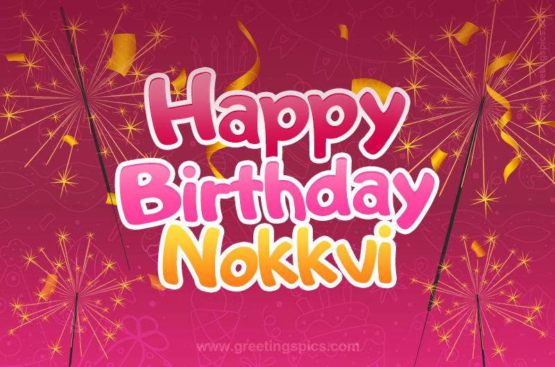 Happy Birthday Nokkvi Image with sparklers