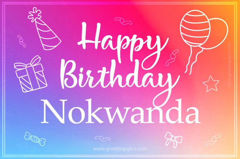 Colorful Happy Birthday Card For Nokwanda