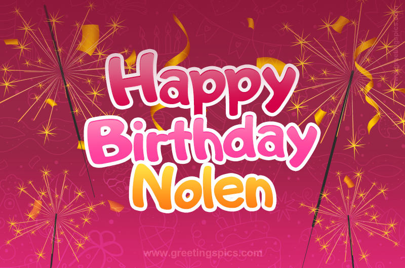 Happy Birthday Nolen Image with sparklers