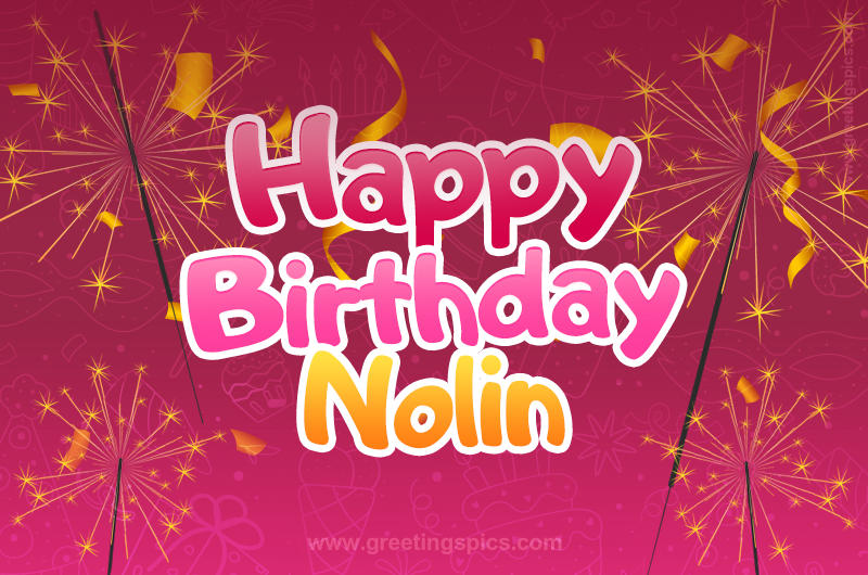 Happy Birthday Nolin Image with sparklers