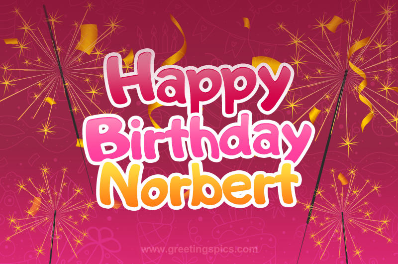 Happy Birthday Norbert Image with sparklers