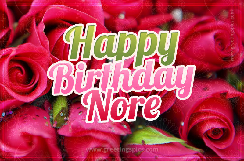 Happy Birthday Nore beautiful Image with red roses