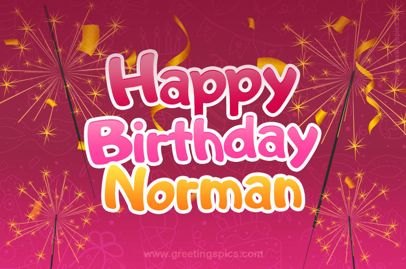 Happy Birthday Norman Image with sparklers