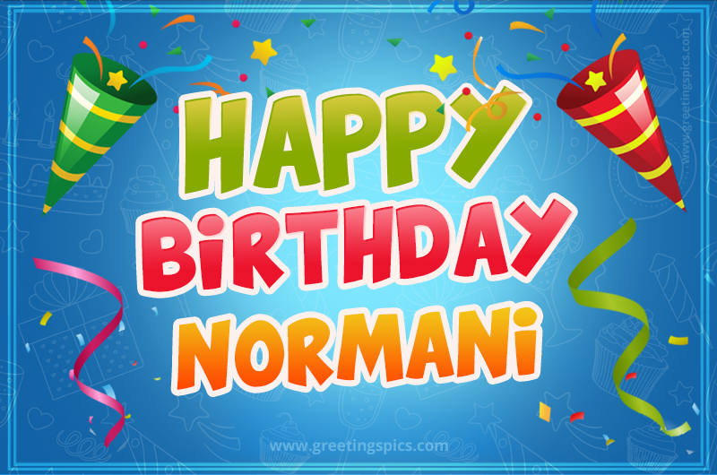 Happy Birthday Normani picture with confetti and party poppers