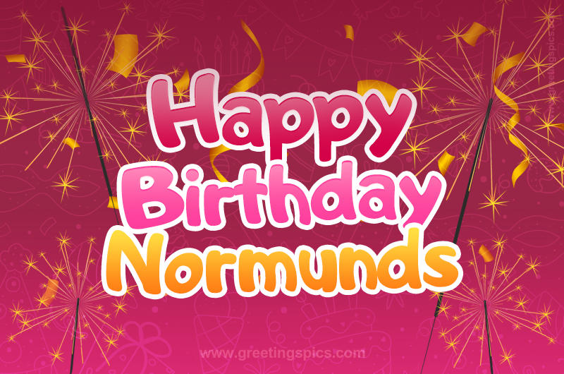 Happy Birthday Normunds Image with sparklers