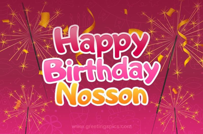 Happy Birthday Nosson Image with sparklers