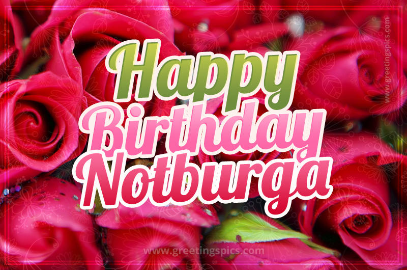 Happy Birthday Notburga beautiful Image with red roses