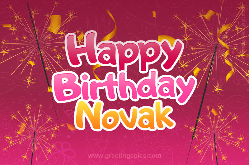 Happy Birthday Novak Image with sparklers