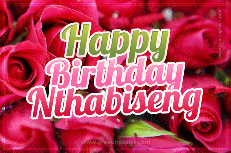 Happy Birthday Nthabiseng beautiful Image with red roses