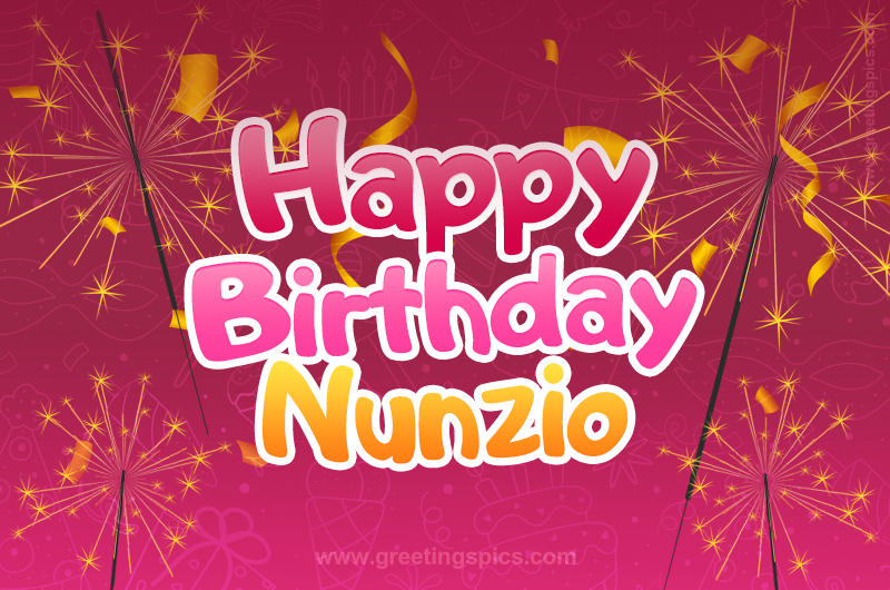 Happy Birthday Nunzio Image with sparklers