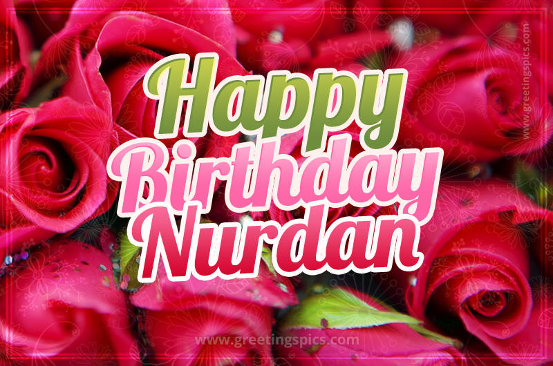 Happy Birthday Nurdan beautiful Image with red roses