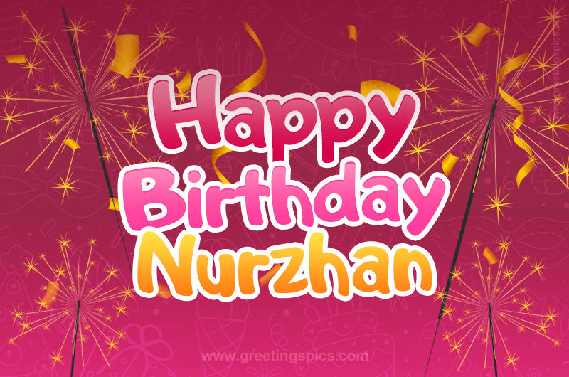 Happy Birthday Nurzhan Image with sparklers