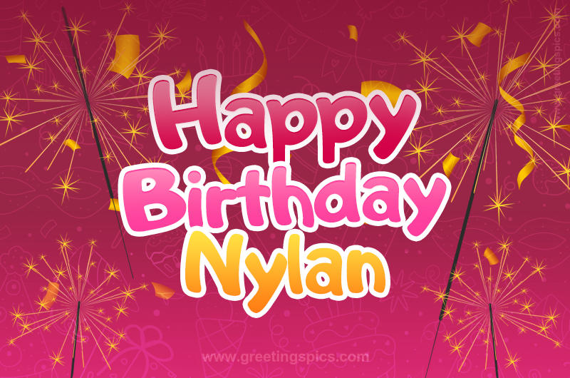 Happy Birthday Nylan Image with sparklers