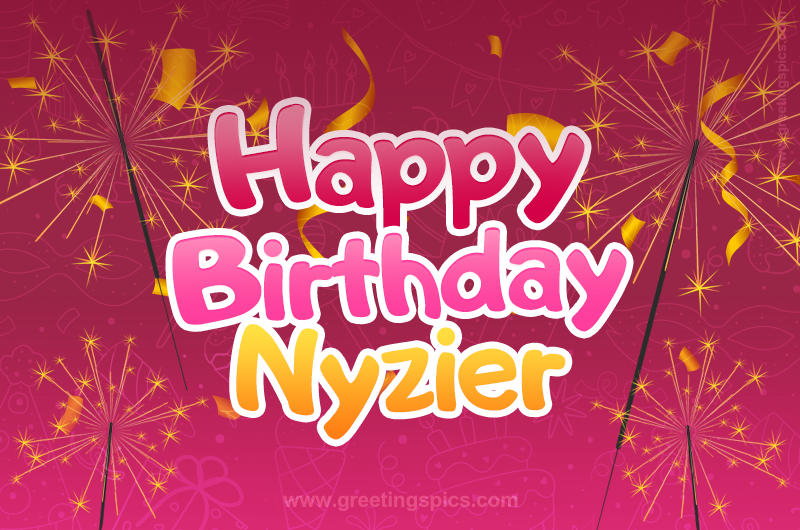 Happy Birthday Nyzier Image with sparklers