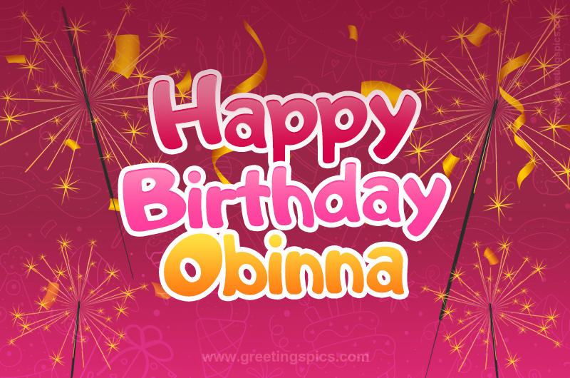 Happy Birthday Obinna Image with sparklers