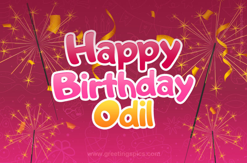 Happy Birthday Odil Image with sparklers