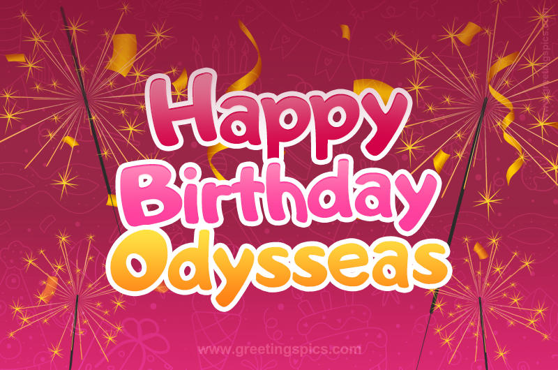 Happy Birthday Odysseas Image with sparklers