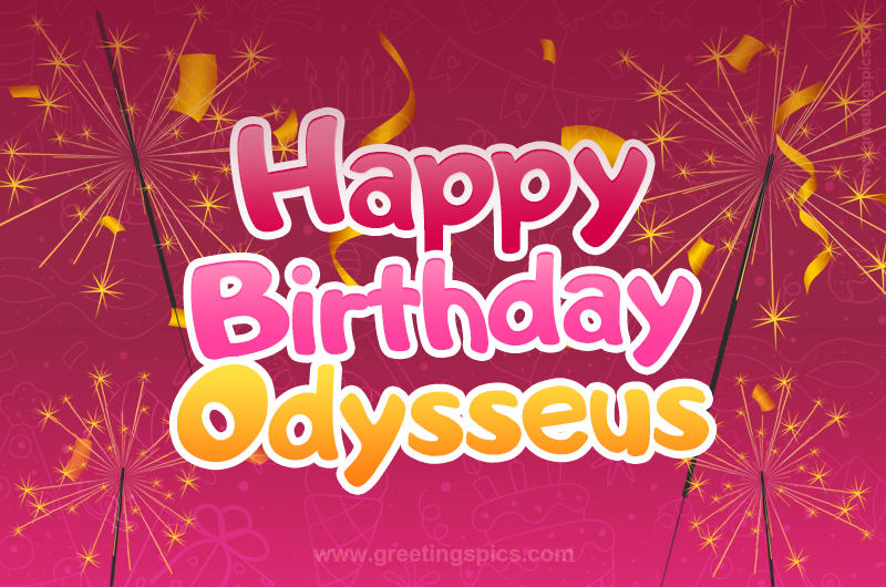 Happy Birthday Odysseus Image with sparklers