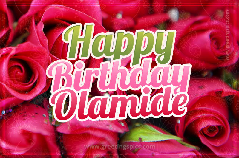 Happy Birthday Olamide beautiful Image with red roses