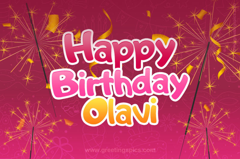 Happy Birthday Olavi Image with sparklers