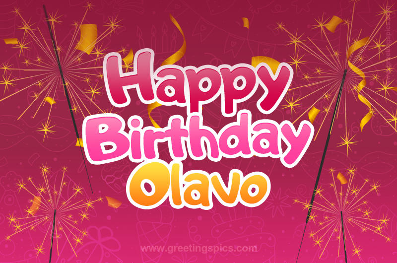 Happy Birthday Olavo Image with sparklers