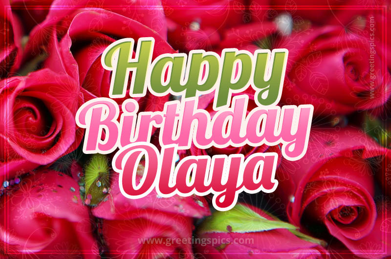 Happy Birthday Olaya beautiful Image with red roses