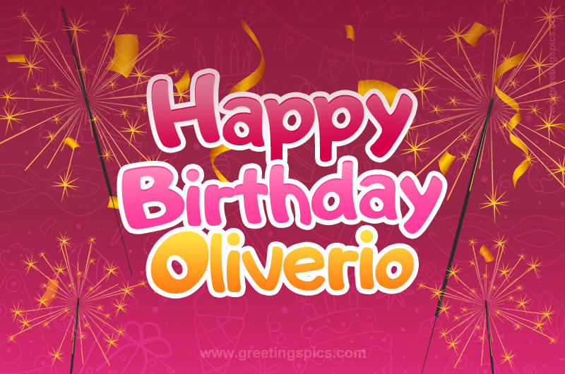 Happy Birthday Oliverio Image with sparklers