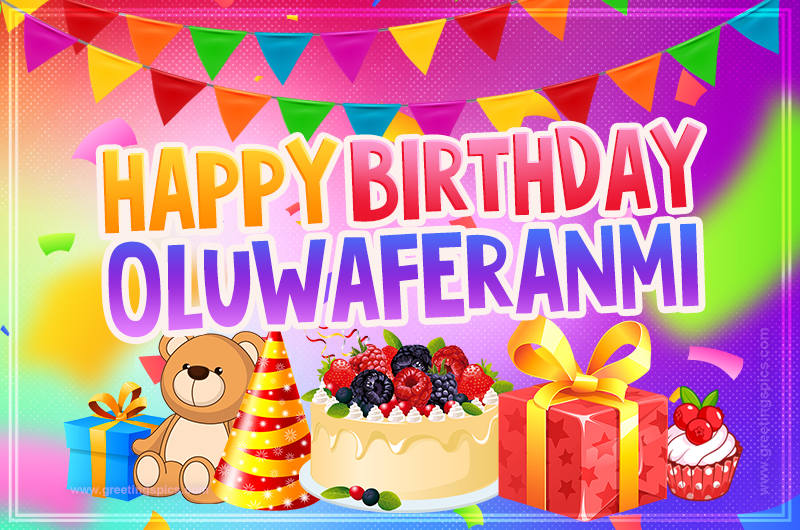 Bright card with Wishes for a Happy Birthday for Oluwaferanmi