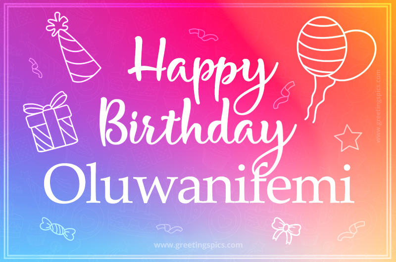 Colorful Happy Birthday Card For Oluwanifemi