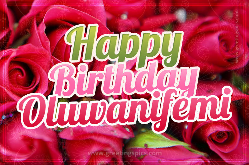 Happy Birthday Oluwanifemi beautiful Image with red roses