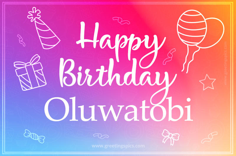 Colorful Happy Birthday Card For Oluwatobi