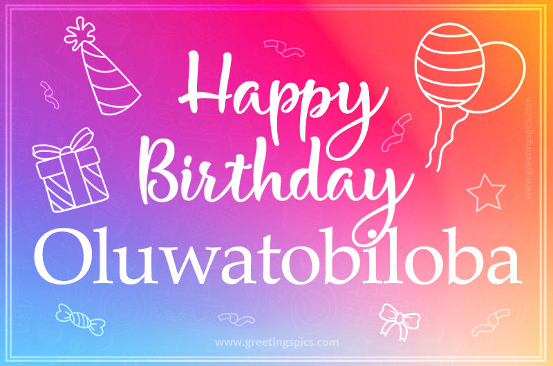 Colorful Happy Birthday Card For Oluwatobiloba