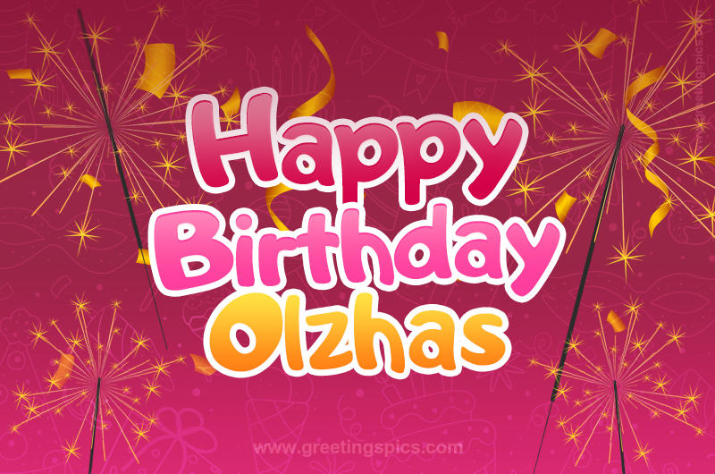 Happy Birthday Olzhas Image with sparklers