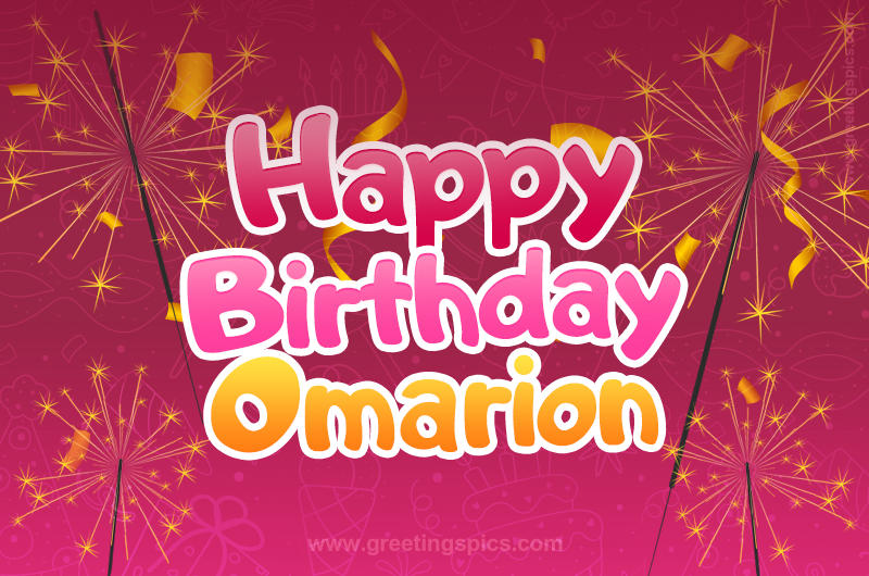 Happy Birthday Omarion Image with sparklers