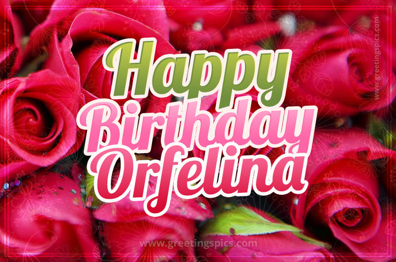 Happy Birthday Orfelina beautiful Image with red roses