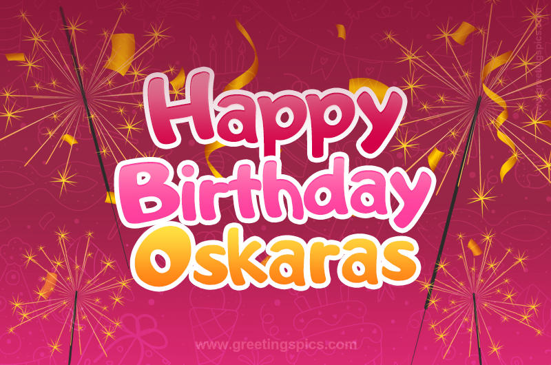 Happy Birthday Oskaras Image with sparklers