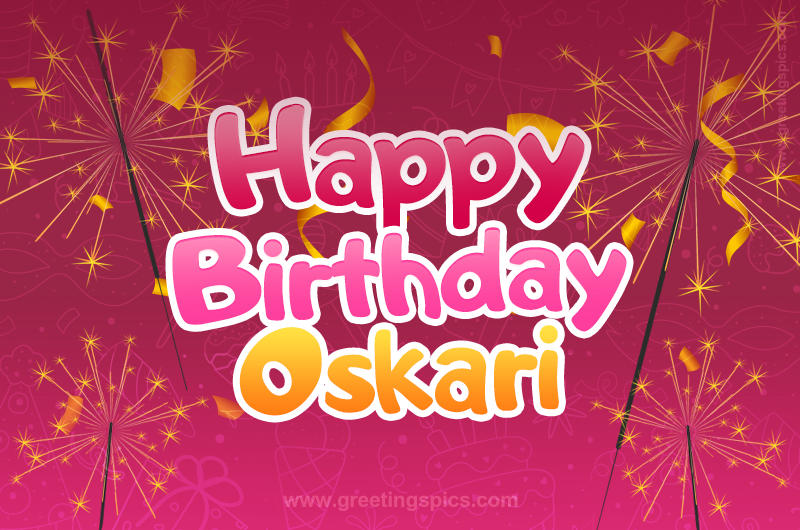 Happy Birthday Oskari Image with sparklers